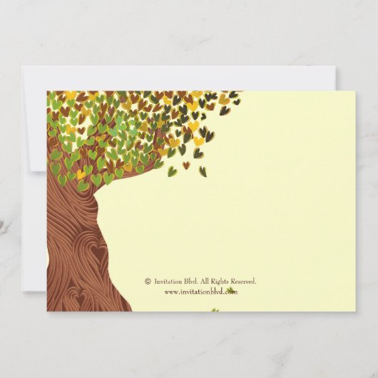 Love Couple Initials Oak Tree Fall Brautparty Einladung (Rückseite)