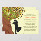 Love Couple Initials Oak Tree Fall Brautparty Einladung (Vorne/Hinten)