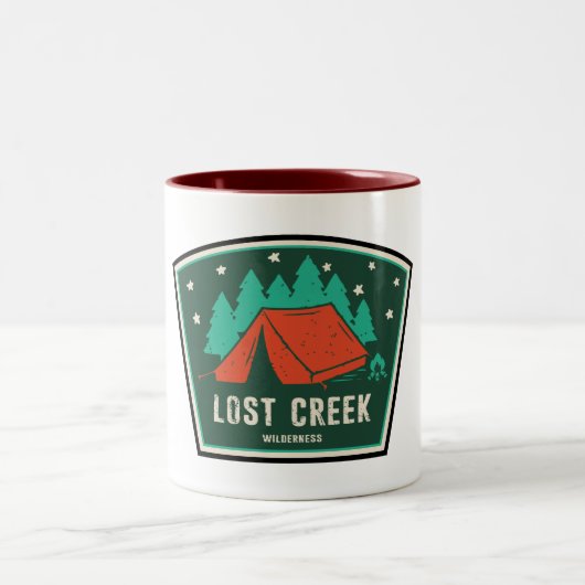 Love Creek Wilderness Camping Zweifarbige Tasse (Mittel)