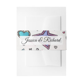 Love & Crystal Wedding Invitation Belly Bands Einladungsbanderole