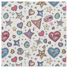 Love & Crystals | Crystal Hearts Nahtloses Muster Stoff