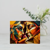 Love Cubism Folien Feiertagspostkarte (Stehend vorne)