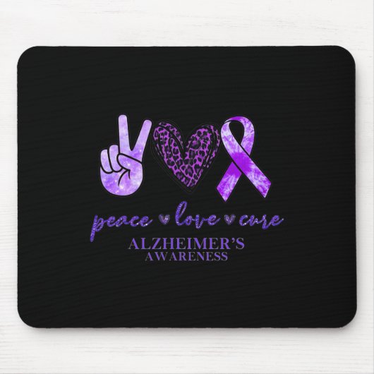 Love Cure Ribbon Leopard Alzheimerheimer Brain Awa Mousepad (Vorne)