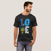 Love Cute Hanukkah Decoration Menorah Pajama Match T-Shirt (Vorne ganz)