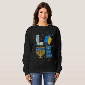 Love Cute Hanukkah Decorations Dreidel Menorah Cha Sweatshirt (Vorne ganz)