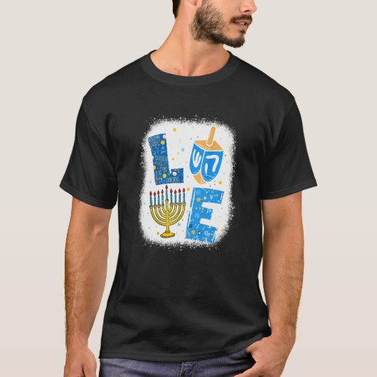 LOVE Cute Hanukkah Decorations Dreidel Menorah Cha T-Shirt (Vorderseite)