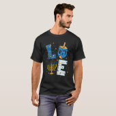 LOVE Cute Hanukkah Decorations Dreidel Menorah Cha T-Shirt (Vorne ganz)