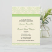 Love Damask Wedding Invitation (Limon/creme) Einladung (Stehend Vorderseite)