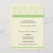Love Damask Wedding Invitation (Limon/creme) Einladung (Vorne/Hinten)