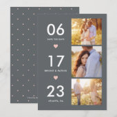 Love Date EDITABLE COLOR Save the Date Card Dankeskarte (Vorne/Hinten)