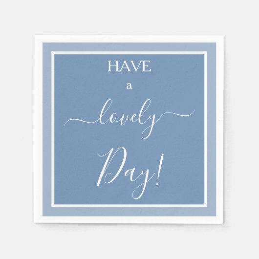 Love Day Slate Blue White Serviette (Vorderseite)