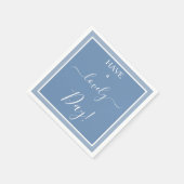 Love Day Slate Blue White Serviette (Ecke)