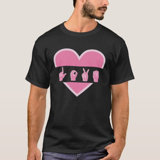 love deaf speach Sign Language Teachers Interprete T-Shirt (Vorderseite)
