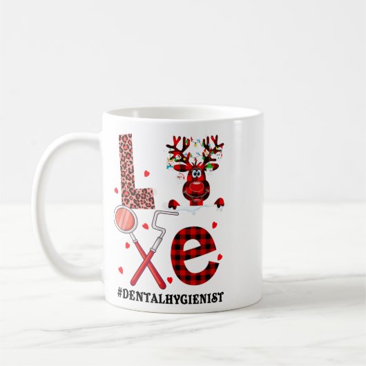 Love Dental Christmas Reindeer Dental Squad Xmas D Kaffeetasse (Links)
