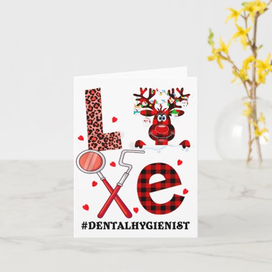 Love Dental Christmas Reindeer Dental Squad Xmas D Karte (Gelbe Blume)