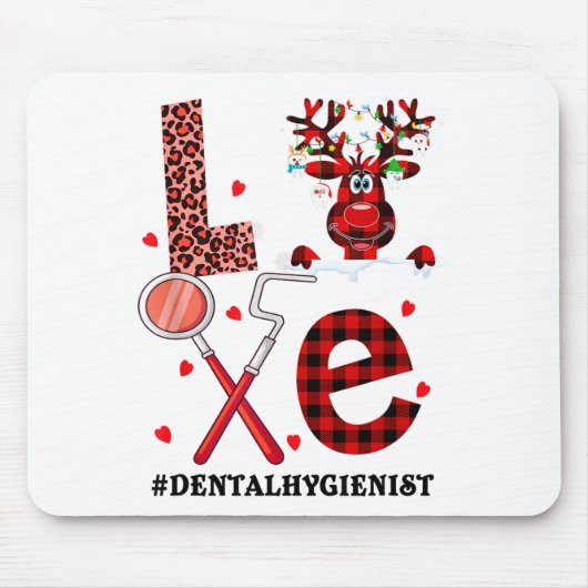 Love Dental Christmas Reindeer Dental Squad Xmas D Mousepad (Vorne)