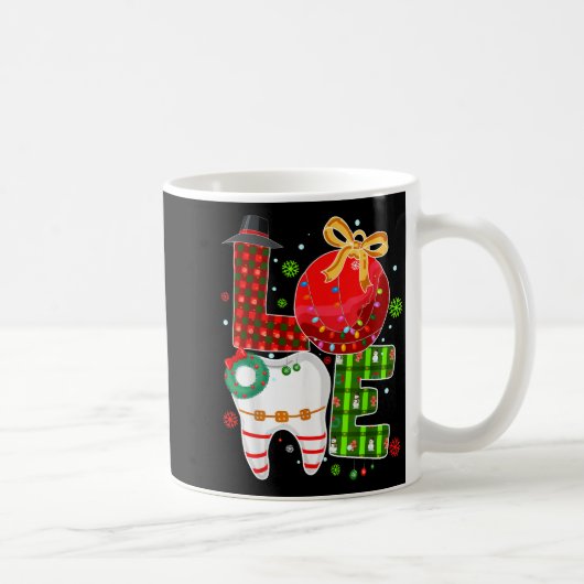 Love Dental Life Bauble Tooth Dentist Fall Christm Kaffeetasse (Rechts)