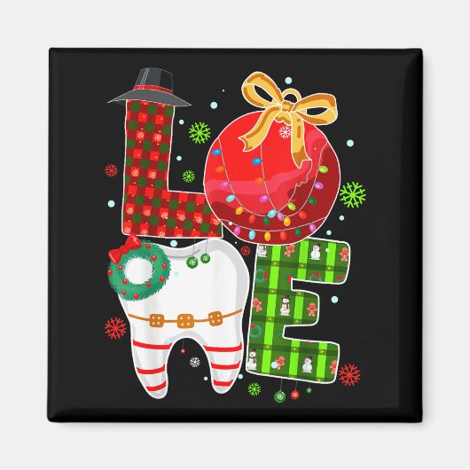 Love Dental Life Bauble Tooth Dentist Fall Christm Magnet (Vorne)