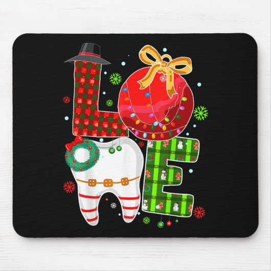 Love Dental Life Bauble Tooth Dentist Fall Christm Mousepad (Vorne)
