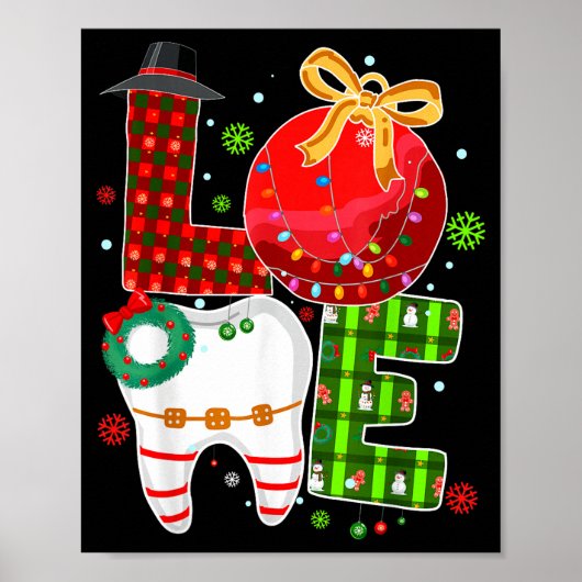 Love Dental Life Bauble Tooth Dentist Fall Christm Poster (Vorne)