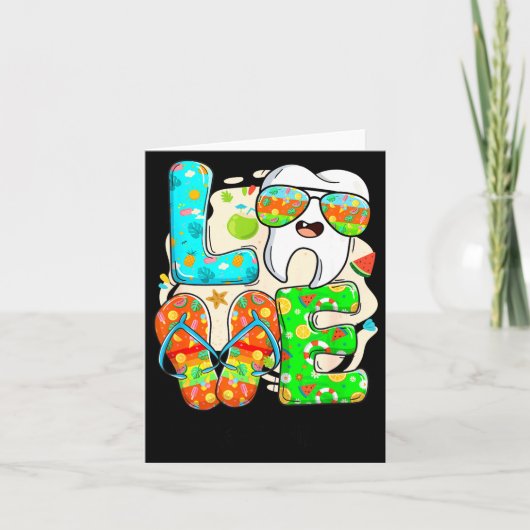 Love Dental Life Cute Tooth Flip Flops Summer Dent Karte (Vorderseite)
