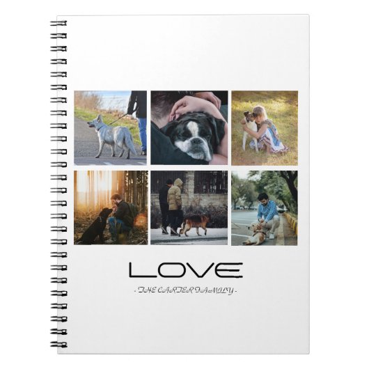 Love Dog Family Portrait Collage Design Notizblock (Vorderseite)
