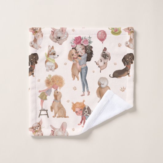 Love Dogs Badhandtuch Set (Waschlappen)