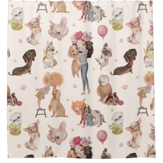 Love Dogs Duschvorhang (Vorderseite)