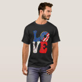 Love Donut Sprinkle with USA American flag for 4th T-Shirt (Vorne ganz)