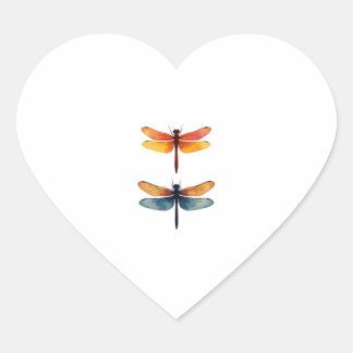 Love Dragonflies child small simple Minimalist Dra Herz-Aufkleber