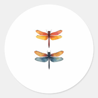 Love Dragonflies child small simple Minimalist Dra Runder Aufkleber