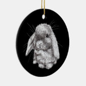 Love Eared Bunny Rabbit Sketch Mens Womens Childre Keramik Ornament (Rechts)