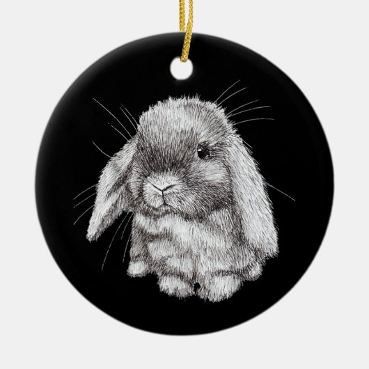 Love Eared Bunny Rabbit Sketch Mens Womens Childre Keramik Ornament (Vorne)