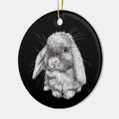 Love Eared Bunny Rabbit Sketch Mens Womens Childre Keramik Ornament (Links)