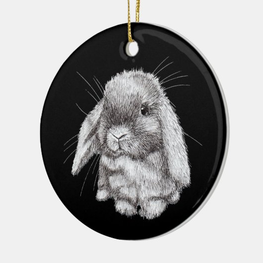 Love Eared Bunny Rabbit Sketch Mens Womens Childre Keramik Ornament (Links)