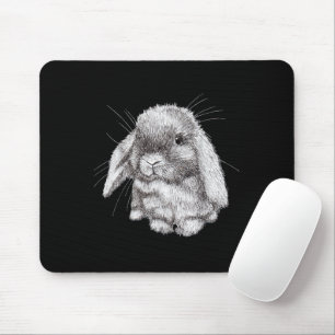 Love Eared Bunny Rabbit Sketch Mens Womens Childre Mousepad