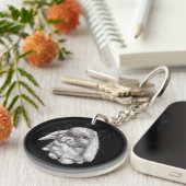 Love Eared Bunny Rabbit Sketch Mens Womens Childre Schlüsselanhänger (Vorderseite rechts)