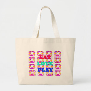 Love  Eat Play Heart Hakuna Matata Farben.png Jumbo Stoffbeutel