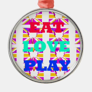 Love  Eat Play Heart Hakuna Matata Farben.png Ornament Aus Metall