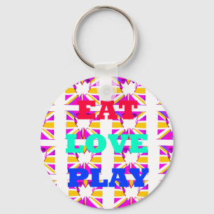 Love  Eat Play Heart Hakuna Matata Farben.png Schlüsselanhänger