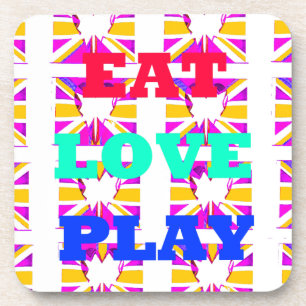 Love Eat Play Heart Hakuna Matata Farben.png Untersetzer