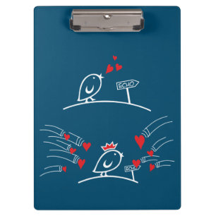 LOVE ECHO - Comic Birds Tweetlercools 2 Klemmbrett