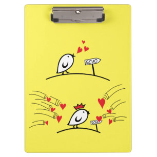 LOVE ECHO - Comic Vögel Tweetlercools 1 Klemmbrett