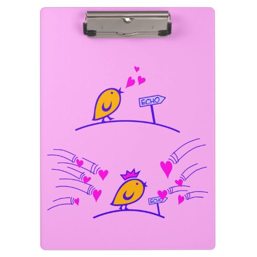 LOVE ECHO - Comic Vögel Tweetlercools 3 Klemmbrett (Vorderseite)