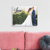 Love Elegant Script Wedding Photo Wall Art Leinwanddruck (Insitu (Wohnzimmer))