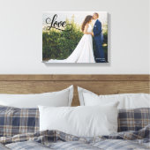 Love Elegant Script Wedding Photo Wall Art Leinwanddruck (Insitu (Schlafzimmer))