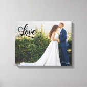 Love Elegant Script Wedding Photo Wall Art Leinwanddruck (Vorderseite)