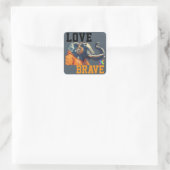 LOVE × ELEPHANTS - Custom Quadratischer Aufkleber (Tasche)