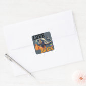LOVE × ELEPHANTS - Custom Quadratischer Aufkleber (Umschlag)