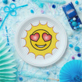 Love Emoji Sun Pappteller (Party)